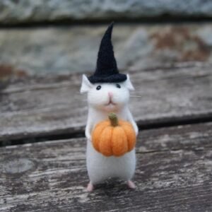 (Handmade. Great present) Halloween Mouse With A Pumpkin