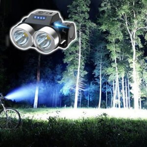 Draagbare buiten LED-fietslamp met dubbele kop. superhelder